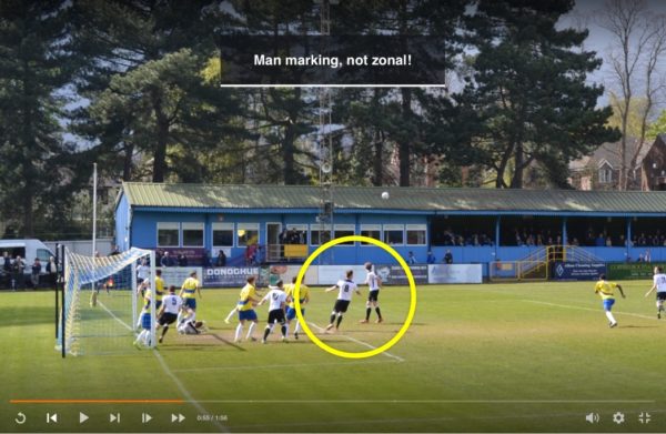 Notes and drawings on soccer game video in Hudl